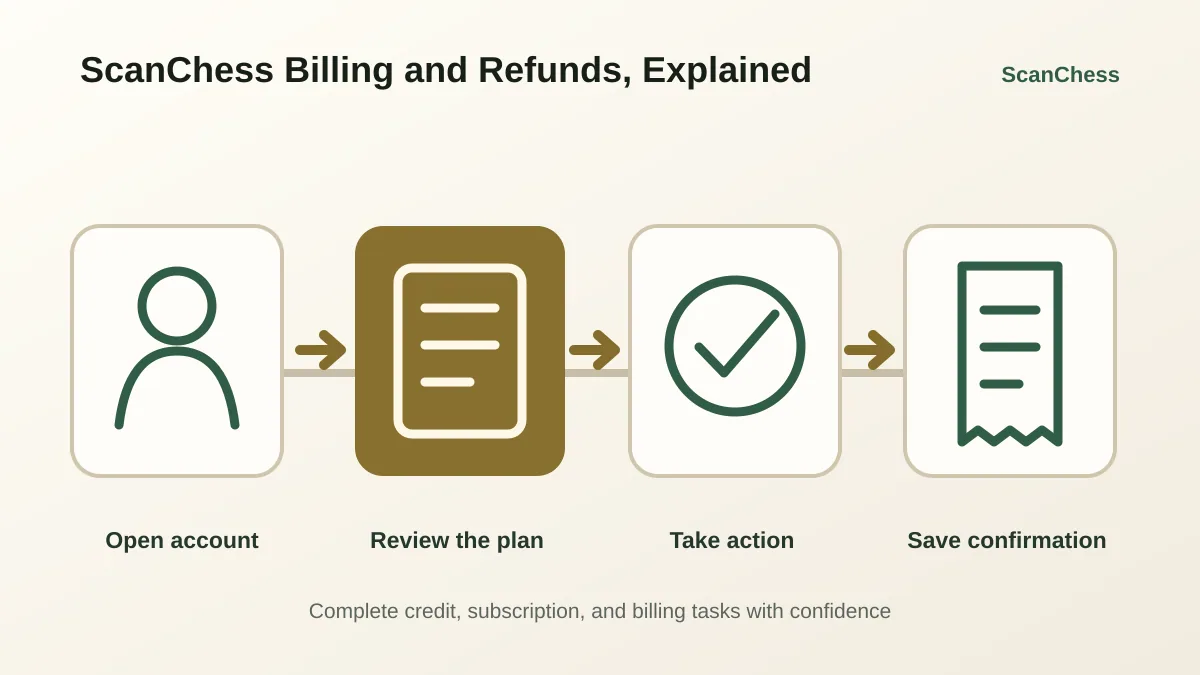 ScanChess Billing and Refunds, Explained的流程示意图
