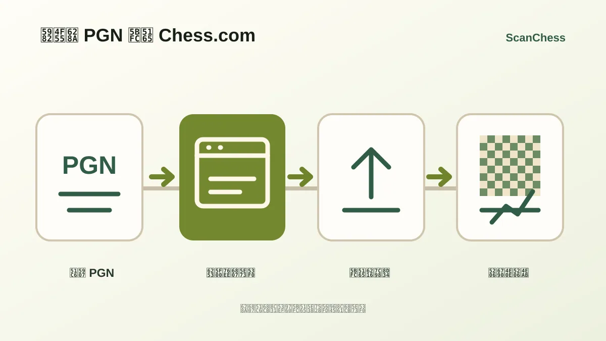 如何把 PGN 导入 Chess.com的流程示意图